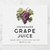 Rode druivensap zelfgemaakt recept likeurfles etiket (Enkel label)