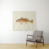  rode drum illustratie op crème achtergrond wandkleed (In Situ (horizontaal))