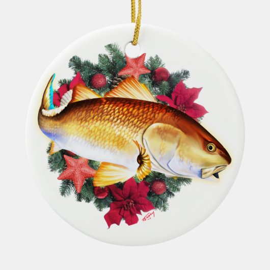 Rode Drummer Kerstmis Keramisch Ornament (Voorkant)