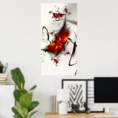 Rode druppels zwarte riemen poster (Thuiskantoor)