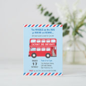 Rode Dubbeldeks Londen Bus Kinder Uitnodigingen vo (Staand voorkant)