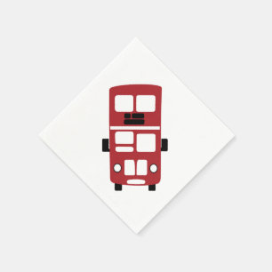 Rode dubbeldeksbus Cocktail Napkin Servet