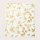 Rode Dubbele Geluk & Gouden Bamboe Huwelijk Visitekaartjes (Binnenkant ongevouwen)