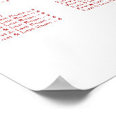 Rode Dubbele Geluk Huwelijks zitplaatskaart Poster (Hoek)