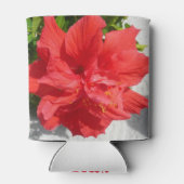 Rode Dubbele Hibiscus Bloem Blikjeskoeler (Achterkant)