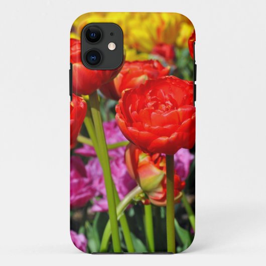 Rode dubbele tulpen Case-Mate iPhone case (Achterkant)