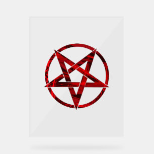 Rode Duivel Pentagram Acryl Bord