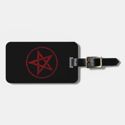 Rode Duivel Pentagram Bagagelabel (Voorkant horizontaal)
