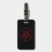 Rode Duivel Pentagram Bagagelabel (Voorkant verticaal)