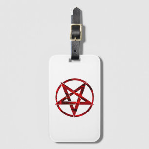 Rode Duivel Pentagram Bagagelabel
