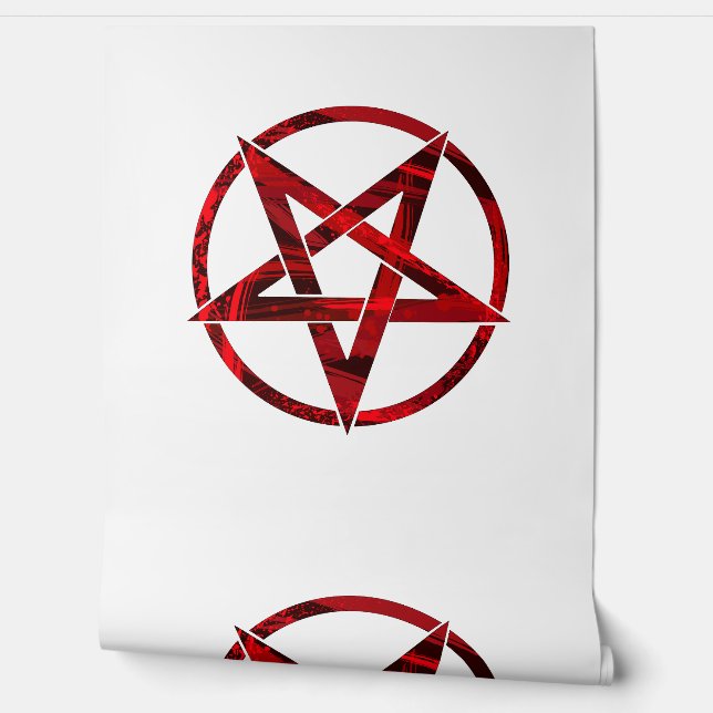 Rode Duivel Pentagram Behang (Afrollen)