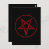 Rode Duivel Pentagram Briefkaart (Voorkant / Achterkant)