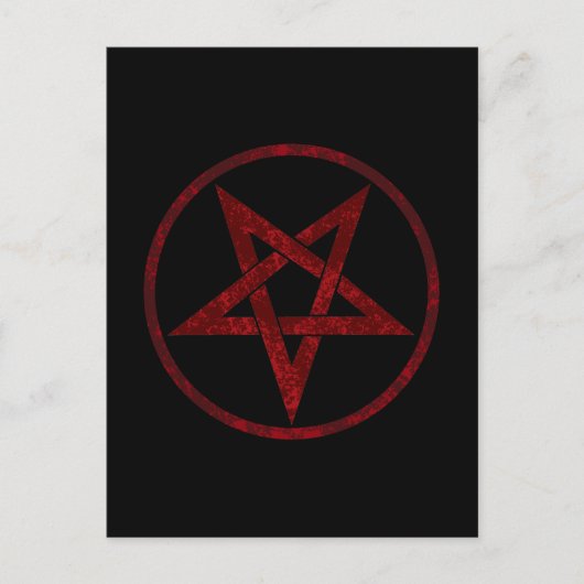 Rode Duivel Pentagram Briefkaart (Voorkant)