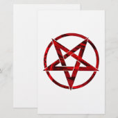 Rode Duivel Pentagram Briefpapier (Voorkant / Achterkant)
