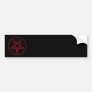 Rode Duivel Pentagram Bumpersticker