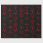 Rode Duivel Pentagram Cadeaupapier (Vlak)