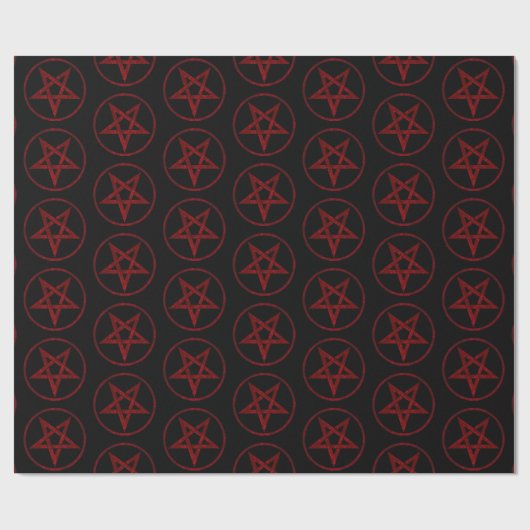 Rode Duivel Pentagram Cadeaupapier (Vlak)