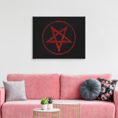 Rode Duivel Pentagram Canvas Afdruk (Insitu (Woonkamer))
