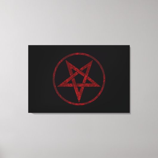 Rode Duivel Pentagram Canvas Afdruk (Voorkant)