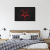 Rode Duivel Pentagram Canvas Afdruk (Insitu (Slaapkamer))