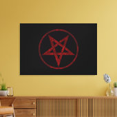 Rode Duivel Pentagram Canvas Afdruk (Insitu (Woonkamer))