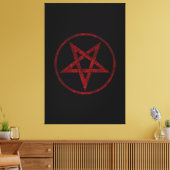 Rode Duivel Pentagram Canvas Afdruk (Insitu (Woonkamer))
