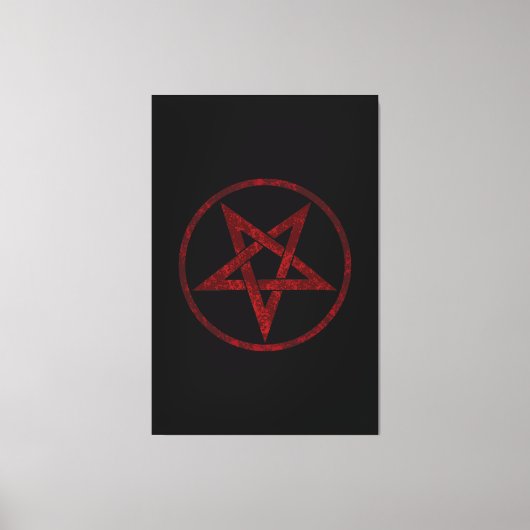 Rode Duivel Pentagram Canvas Afdruk (Voorkant)