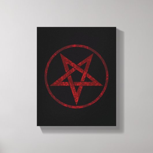 Rode Duivel Pentagram Canvas Afdruk (Voorkant)