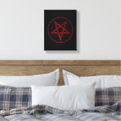 Rode Duivel Pentagram Canvas Afdruk (Insitu (Slaapkamer))