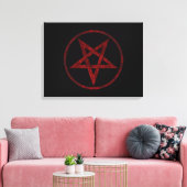 Rode Duivel Pentagram Canvas Afdruk (Insitu (Woonkamer))