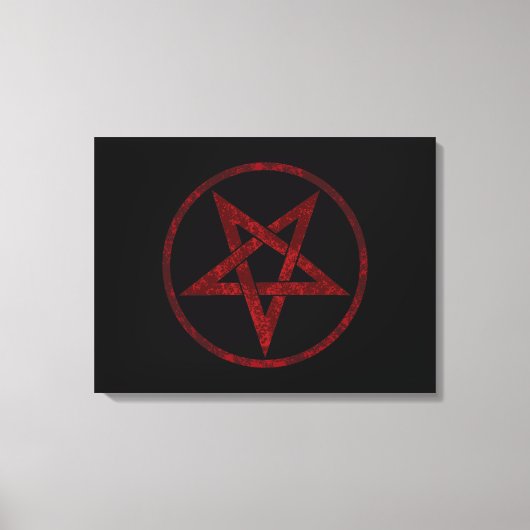 Rode Duivel Pentagram Canvas Afdruk (Voorkant)