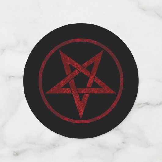 Rode Duivel Pentagram Confetti (Medium voorkant)