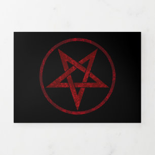 Rode Duivel Pentagram Drieluik Aankondiging