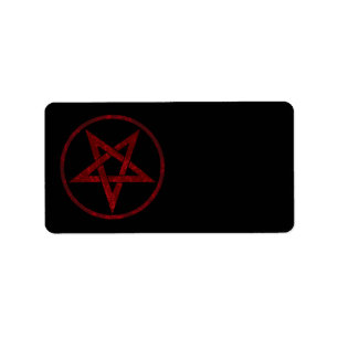 Rode Duivel Pentagram Etiket
