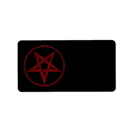 Rode Duivel Pentagram Etiket (Voorkant)