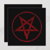 Rode Duivel Pentagram Feestdagenkaart (Voorkant / Achterkant)