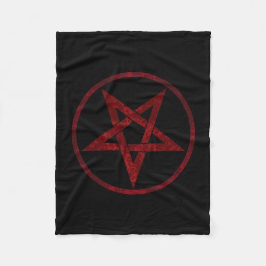 Rode Duivel Pentagram Fleece Deken (Voorkant)