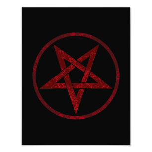 Rode Duivel Pentagram Foto Afdruk