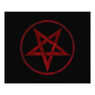 Rode Duivel Pentagram Foto Afdruk