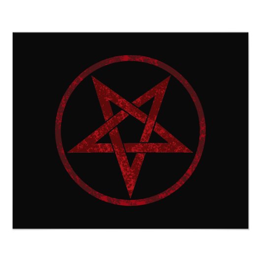 Rode Duivel Pentagram Foto Afdruk (Voorkant)