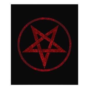 Rode Duivel Pentagram Foto Afdruk