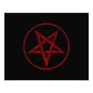 Rode Duivel Pentagram Foto Afdruk