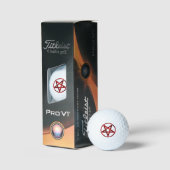 Rode Duivel Pentagram Golfballen (Verpakking)