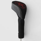 Rode Duivel Pentagram Golfheadcover (Schuin)