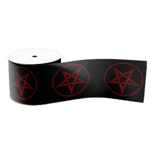 Rode Duivel Pentagram Grosgrain Lint