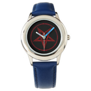 Rode Duivel Pentagram Horloge