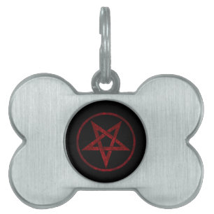 Rode Duivel Pentagram Huisdieren Naamplaatje
