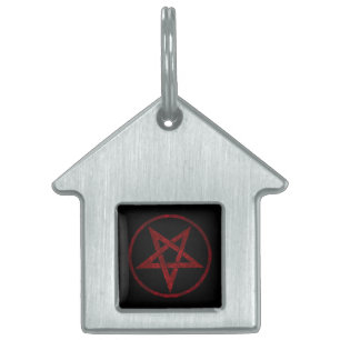 Rode Duivel Pentagram Huisdieren Naamplaatje