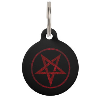Rode Duivel Pentagram Huisdierpenning