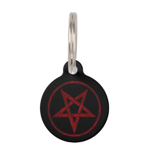 Rode Duivel Pentagram Huisdierpenning